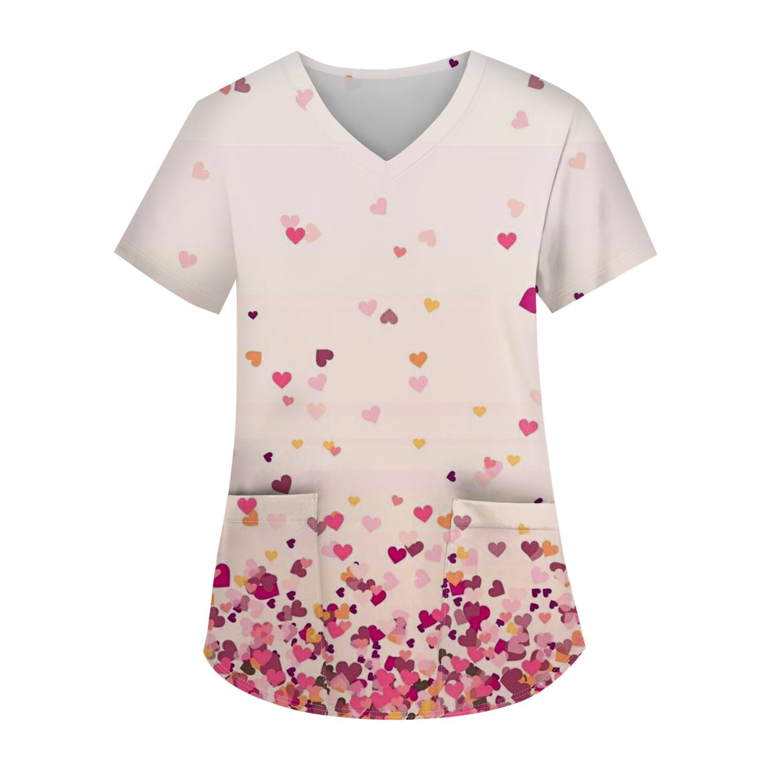 Женская мода с v-образным вырезом, короткими рукавами и карманами, топы с принтом L розовый
Женская мода с v-образным вырезом, короткими рукавами и карманами, топы с принтом L розовый