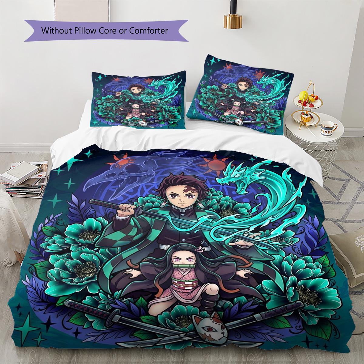 Demon Slayer Tanjiro Pattern Bedding Quilt Set Quilt Cover Pillowcase Home Decoration Birthday Gift (1 * duvet cover + 2 * pillowcase, without core) 135x200cm
Demon Slayer Tanjiro Pattern Bedding Quilt Set Quilt Cover Pillowcase Home Decoration Birthday Gift (1 * duvet cover + 2 * pillowcase, without core) 135x200cm