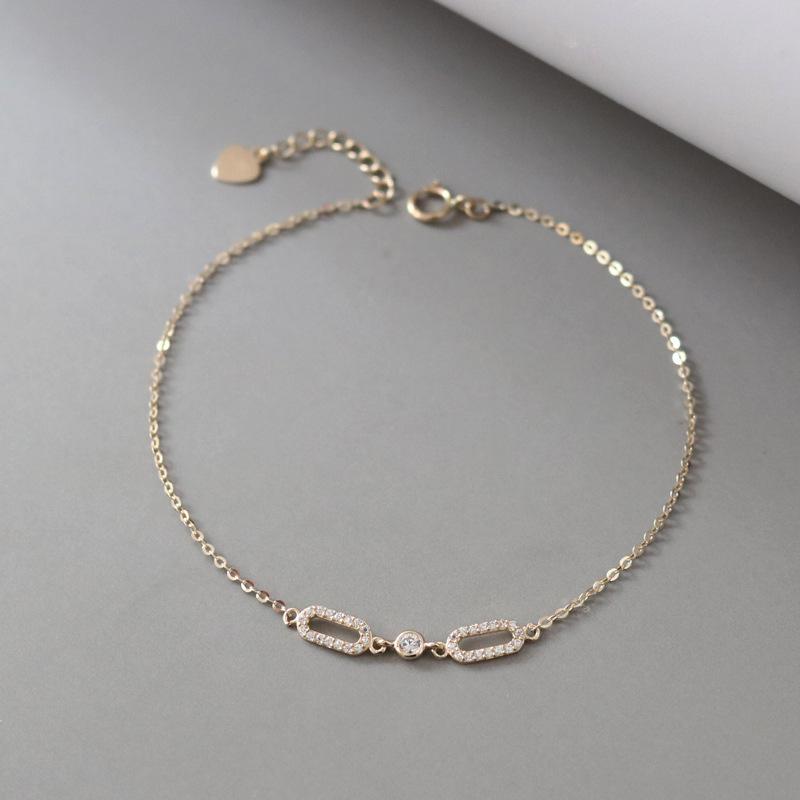 925 Sterling Silver Plated 18K Gold Geometric Inlaid Zircon Bracelet for Women Exquisite Korean Birthday Gift Jewelry Gold
925 Sterling Silver Plated 18K Gold Geometric Inlaid Zircon Bracelet for Women Exquisite Korean Birthday Gift Jewelry Gold