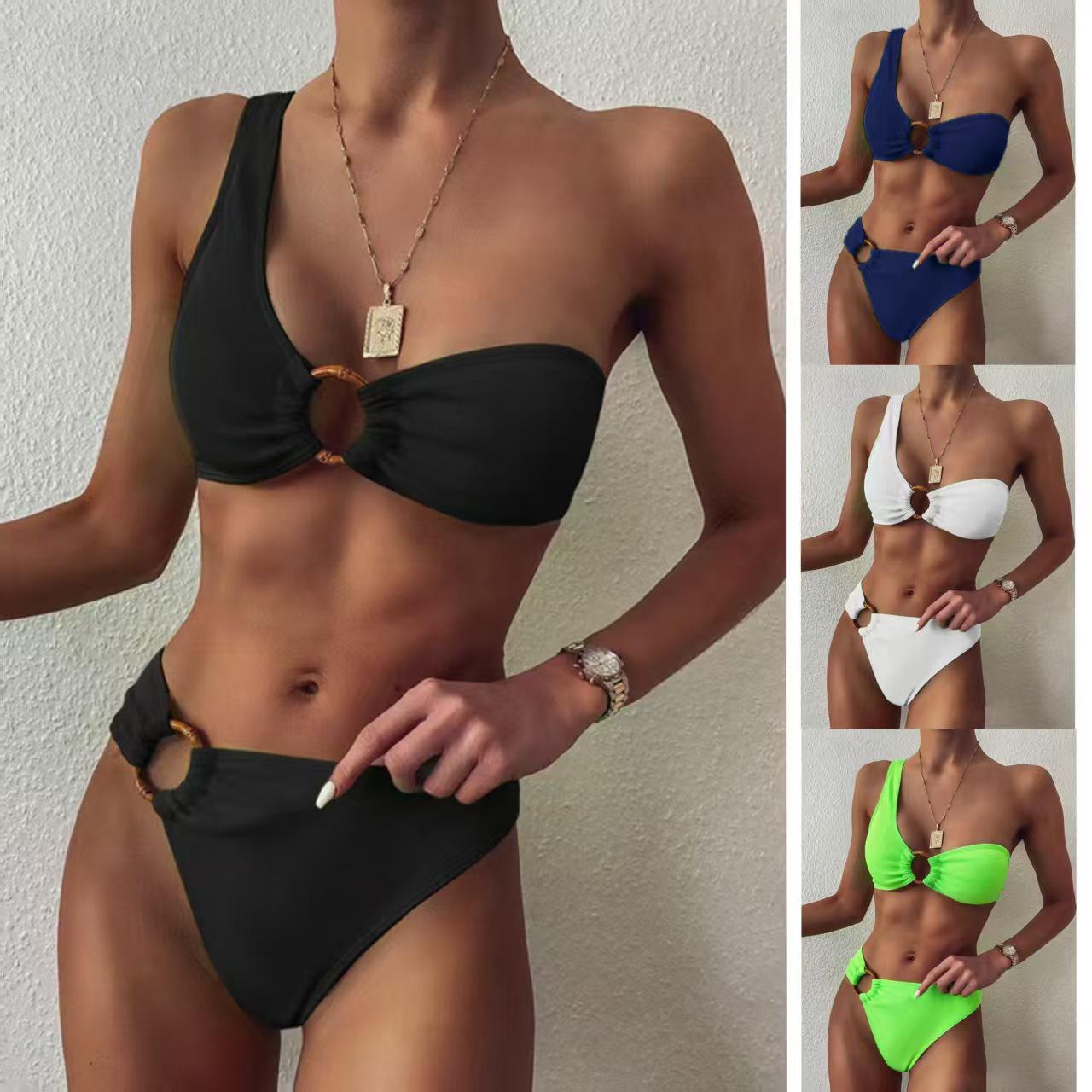 Women s Sexy One-Shoulder Split Swimsuit: Solid Color, Tight-Fitting Bikini Accessory Extra Large
Women s Sexy One-Shoulder Split Swimsuit: Solid Color, Tight-Fitting Bikini Accessory Extra Large