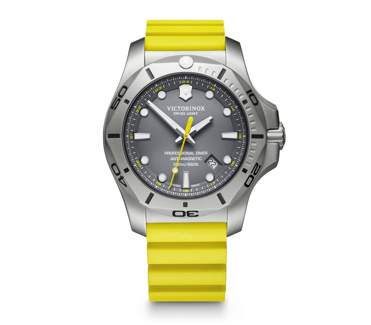 VICTORINOX Watch PROFESSIONAL DIVER Sandblasted Stainless Steel Case Gray Dial Yellow Rubber Strap Gift 241844 Regular Imported Product I.N.O.X. сірий колір
VICTORINOX Watch PROFESSIONAL DIVER Sandblasted Stainless Steel Case Gray Dial Yellow Rubber Strap Gift 241844 Regular Imported Product I.N.O.X. сірий колір