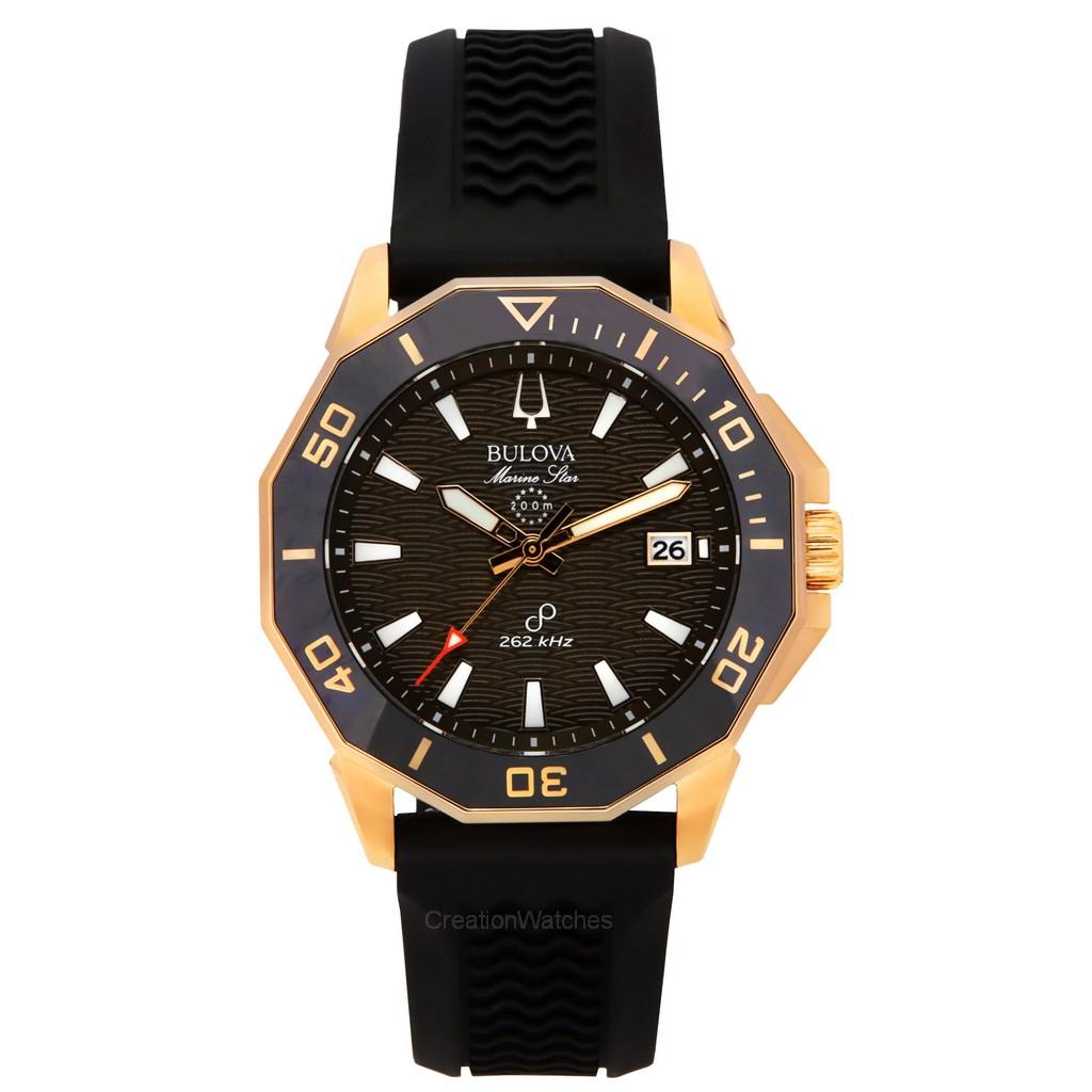 Чорний силіконовий ремінець Bulova Marine Star з коричневим циферблатом Precisionist Quartz Diver s 200M 98B421 Чоловічий годинник чорний
Чорний силіконовий ремінець Bulova Marine Star з коричневим циферблатом Precisionist Quartz Diver s 200M 98B421 Чоловічий годинник чорний