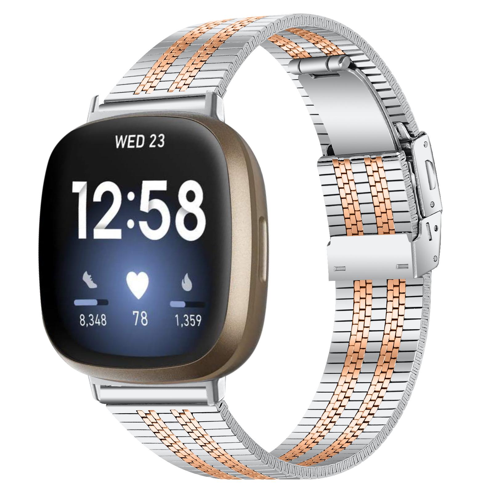 For Fitbit Versa 4/Sense 2 Stylish 5 Beads Stainless Steel Watch Band Replacement Wrist Strap Gold 
For Fitbit Versa 4/Sense 2 Stylish 5 Beads Stainless Steel Watch Band Replacement Wrist Strap Gold