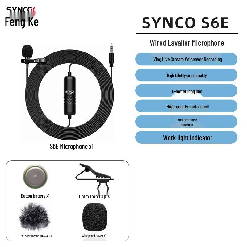 8-Sound S6E Lavalier Wired Microphone for Phones, Computers, Cameras, Live Streaming, and Audio Recording Standard
8-Sound S6E Lavalier Wired Microphone for Phones, Computers, Cameras, Live Streaming, and Audio Recording Standard