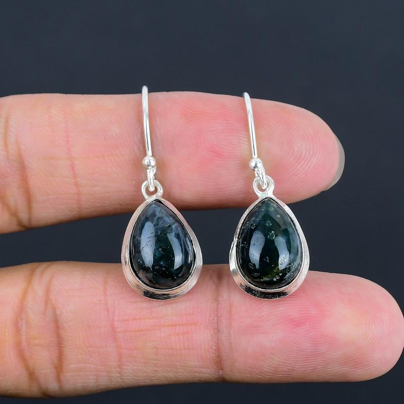 Moss Agate Cabochon 925 Sterling Silver Handcrafted Earring LiteWeight HandMade Earring Gift for Best Girl Gift For Bridal чорний
Moss Agate Cabochon 925 Sterling Silver Handcrafted Earring LiteWeight HandMade Earring Gift for Best Girl Gift For Bridal чорний