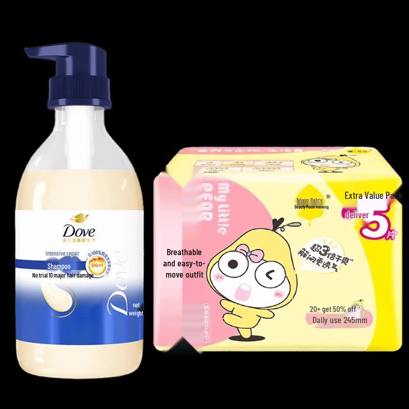 Dove Intensive Nourishment Shampoo & Sanitary Napkins Combo
Dove Intensive Nourishment Shampoo & Sanitary Napkins Combo