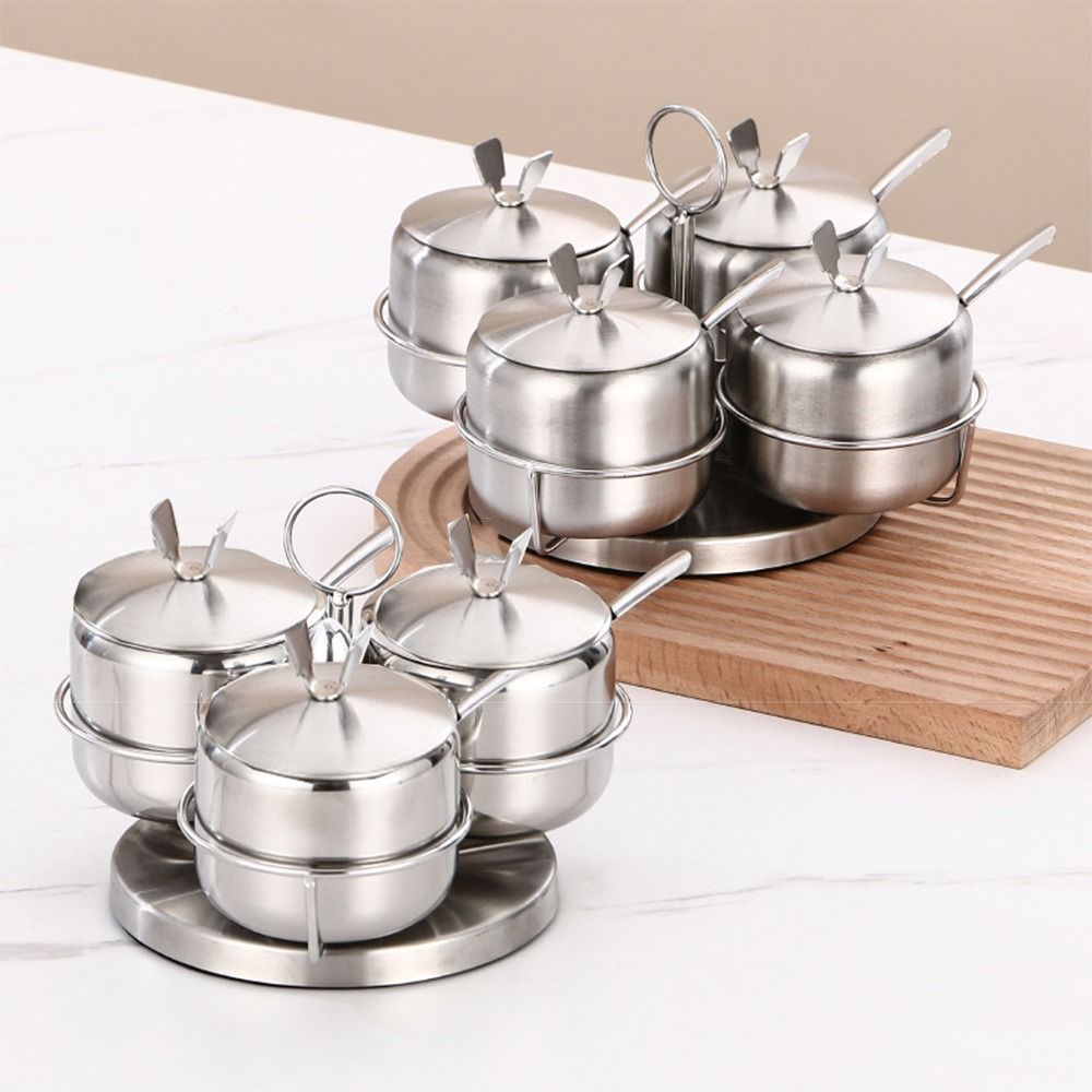 3/4Pcs Large Capacity Rotating Seasoning Jars Set 304 Stainless Steel Kitchen Spice Container Table 3Pcs
3/4Pcs Large Capacity Rotating Seasoning Jars Set 304 Stainless Steel Kitchen Spice Container Table 3Pcs