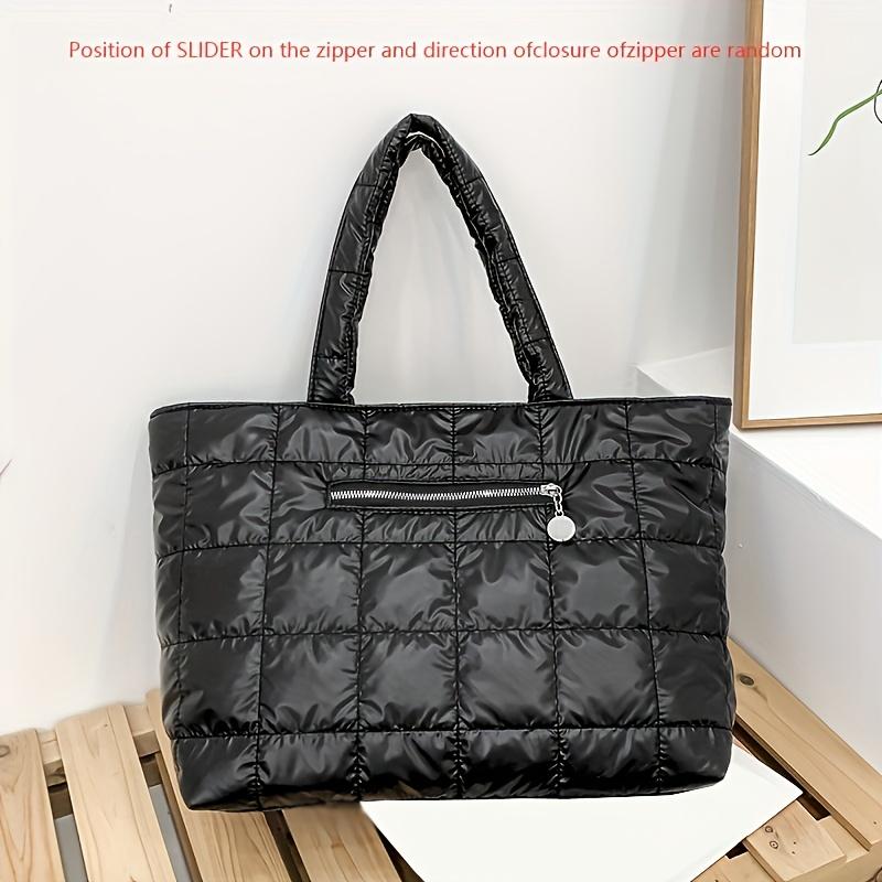 Зимняя теплая сумка-тоут для женщин, нейлоновая стеганая, большой вместимости, женские наплечные сумки для женщин, пуховики-сумки чёрный
Зимняя теплая сумка-тоут для женщин, нейлоновая стеганая, большой вместимости, женские наплечные сумки для женщин, пуховики-сумки чёрный
