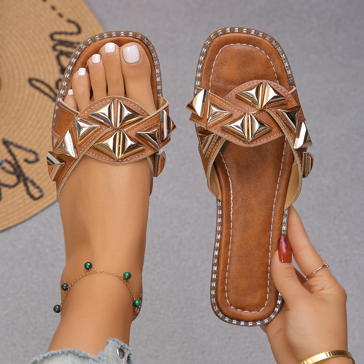 Women s Wide Width Square Toe Flat Mules - Single Strap Slides with Rivet Embellishment for Summer, Casual Outdoor Sandals 43 темно-коричневого кольору
Women s Wide Width Square Toe Flat Mules - Single Strap Slides with Rivet Embellishment for Summer, Casual Outdoor Sandals 43 темно-коричневого кольору