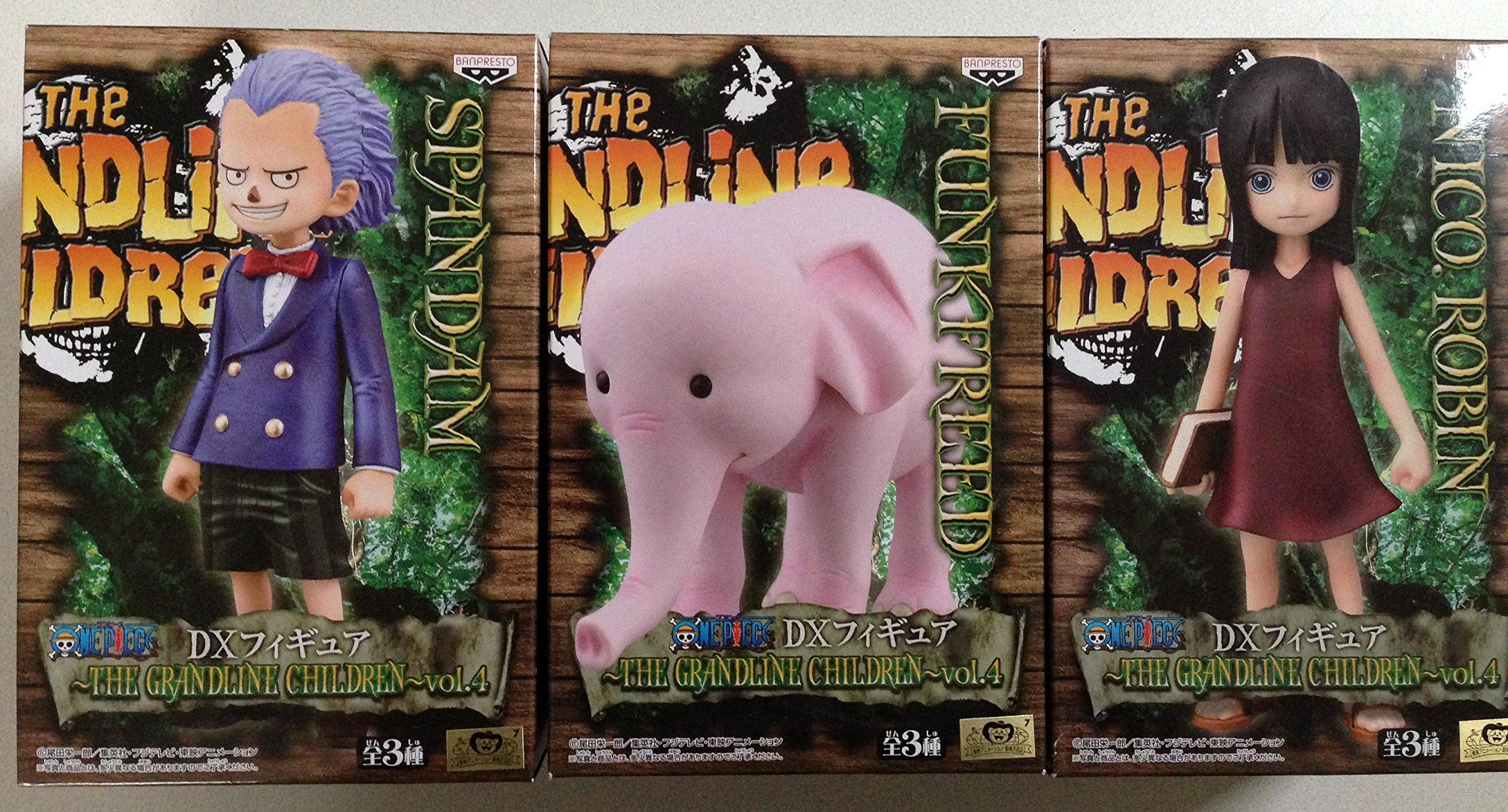 One Piece DX Figure ~THE GRANDLINE CHILDREN VOL.4 Nico Robin, Spandam, Funk Freed All 3 types set
One Piece DX Figure ~THE GRANDLINE CHILDREN VOL.4 Nico Robin, Spandam, Funk Freed All 3 types set