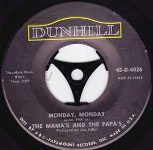 7-дюймовая пластинка MAMAS & PAPAS - Monday, Monday / Got A Feelin 45D4026 Dunhill 1966 US Рок Б/У
7-дюймовая пластинка MAMAS & PAPAS - Monday, Monday / Got A Feelin 45D4026 Dunhill 1966 US Рок Б/У