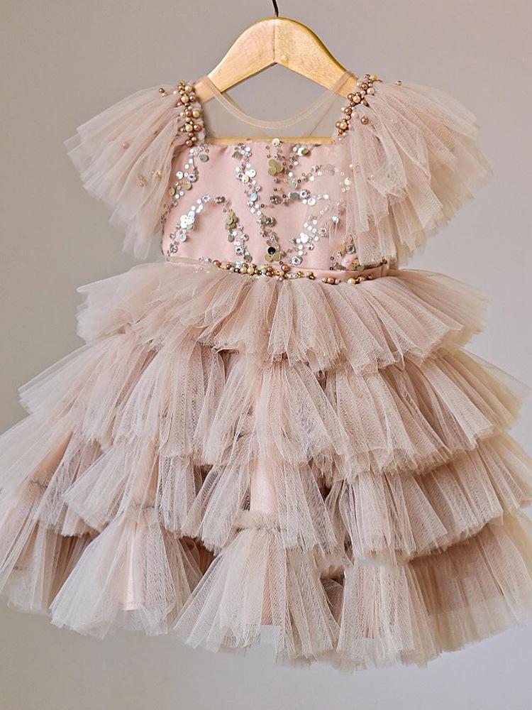 Girls Beige Sequin Layered Strappy First Birthday Dress with Puffy Tulle Skirt and Bow (2025) 150 cm
Girls Beige Sequin Layered Strappy First Birthday Dress with Puffy Tulle Skirt and Bow (2025) 150 cm