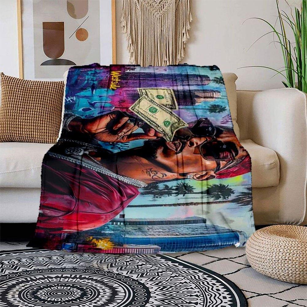 Rapper Holding Money Graffiti Art Print Poster Blanket Flannel Throw Blanket for Sofa, Bed, Travel, Camping, Office, Couch, Chair, And Bed 150x180cm
Rapper Holding Money Graffiti Art Print Poster Blanket Flannel Throw Blanket for Sofa, Bed, Travel, Camping, Office, Couch, Chair, And Bed 150x180cm
