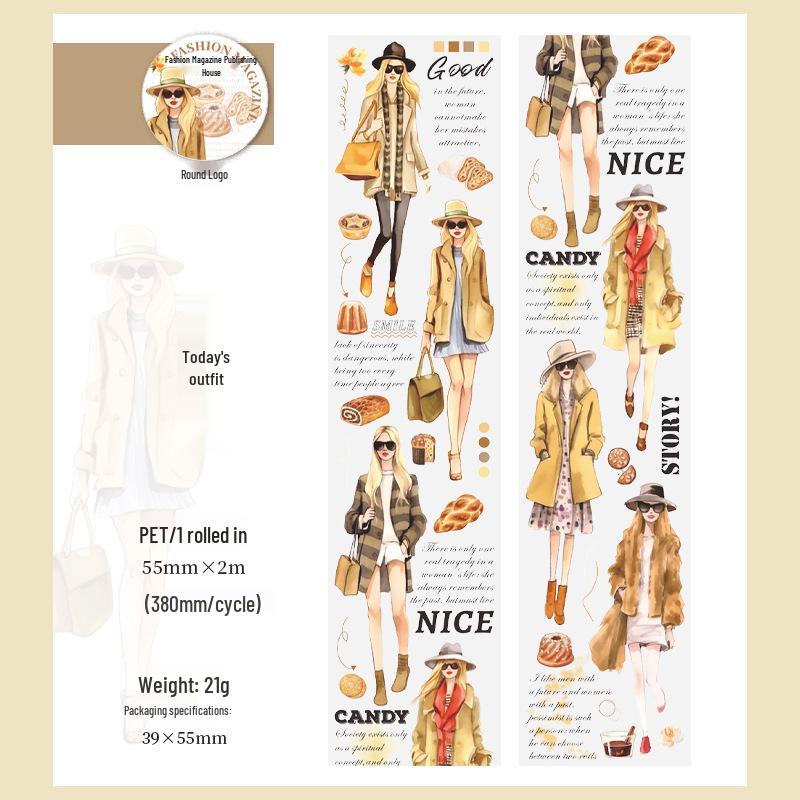 Beautiful Day Washi Tape: Fashion Magazine Series - PET Character Collage and Scenery Decor (6 Styles)
Beautiful Day Washi Tape: Fashion Magazine Series - PET Character Collage and Scenery Decor (6 Styles)