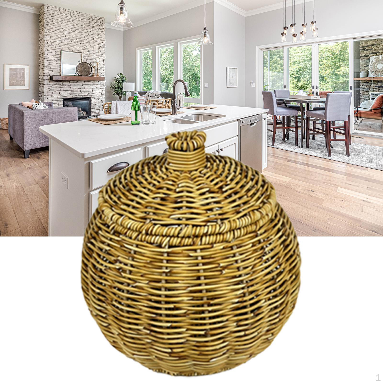 Emulating Rattan Round Storage Basket Accessories with Lid Multifunction Decoration Box Organizer
Emulating Rattan Round Storage Basket Accessories with Lid Multifunction Decoration Box Organizer
