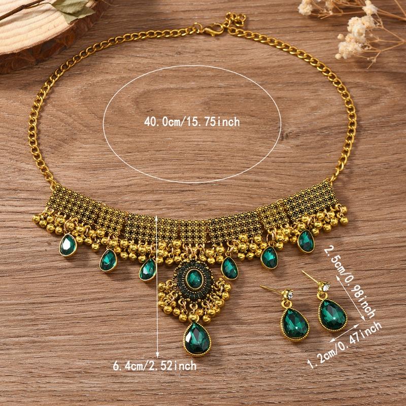Crystal jewelry european and american ethnic style gemstone tassel necklace earrings suit
Crystal jewelry european and american ethnic style gemstone tassel necklace earrings suit