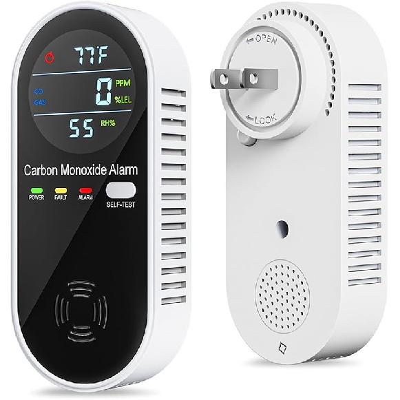 4-in-1 Combination Natural Gas Leak and Carbon Monoxide Detectors, Plug in CO Alarm with Temperature & Humidity LCD Display for Home and Travel (3 1-PACK
4-in-1 Combination Natural Gas Leak and Carbon Monoxide Detectors, Plug in CO Alarm with Temperature & Humidity LCD Display for Home and Travel (3 1-PACK