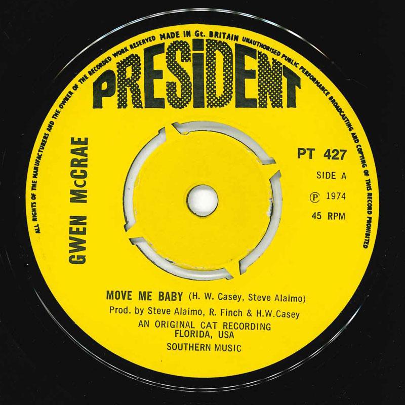 7inch Record GWEN MCCRAE Move Me Baby PT427 President Recor 1974 UK SoulFunk Used
7inch Record GWEN MCCRAE Move Me Baby PT427 President Recor 1974 UK SoulFunk Used