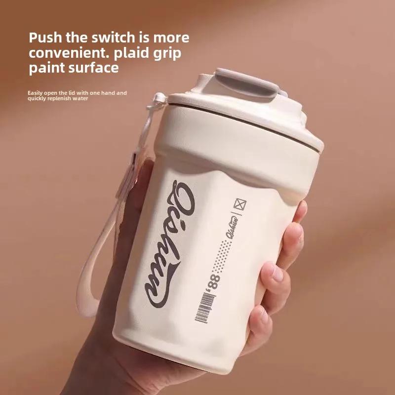 380 мл кружка для кофе из нержавеющей стали термокружка для путешествий герметичная термокружка для чая кофе офисный термос в деловом стиле 380ML белый