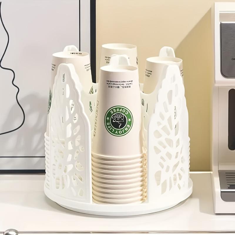 360 Degree Rotating Cup Holder Countertop Disposable Cup Organizer Large Capacity For Coffee Shop Office Home White Black 1pc білий
360 Degree Rotating Cup Holder Countertop Disposable Cup Organizer Large Capacity For Coffee Shop Office Home White Black 1pc білий