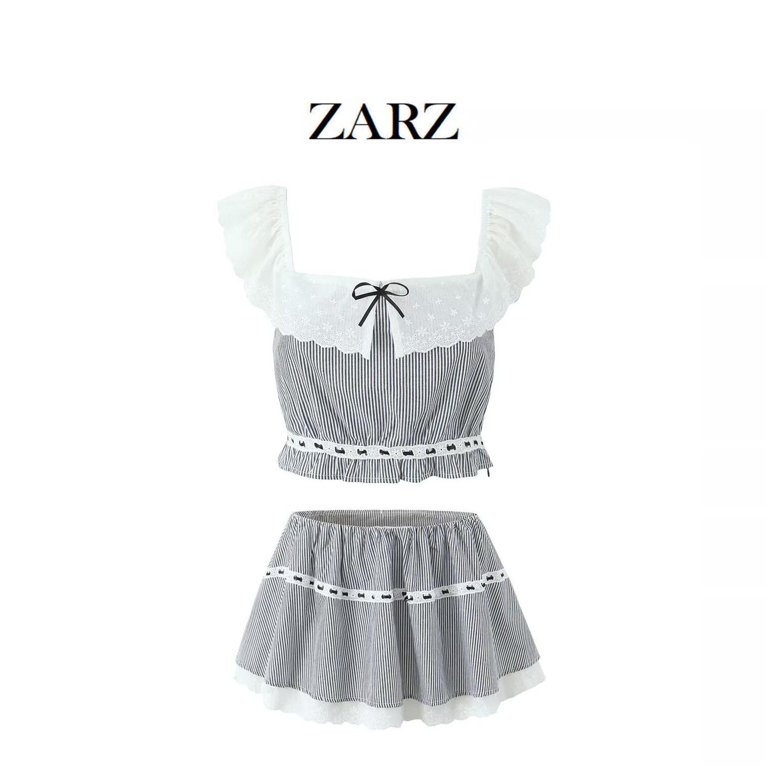 ZARZ European & American Style One-Shoulder Lace Stripe Top & Midi Skirt Set for Women Medium
ZARZ European & American Style One-Shoulder Lace Stripe Top & Midi Skirt Set for Women Medium