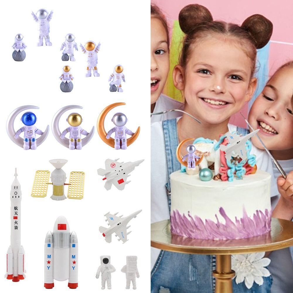 Baby Shower Boy Birthday Supplies Cake Toppers Astronaut Figurine Miniature Rocket Space Shuttle 3pcs silver
Baby Shower Boy Birthday Supplies Cake Toppers Astronaut Figurine Miniature Rocket Space Shuttle 3pcs silver
