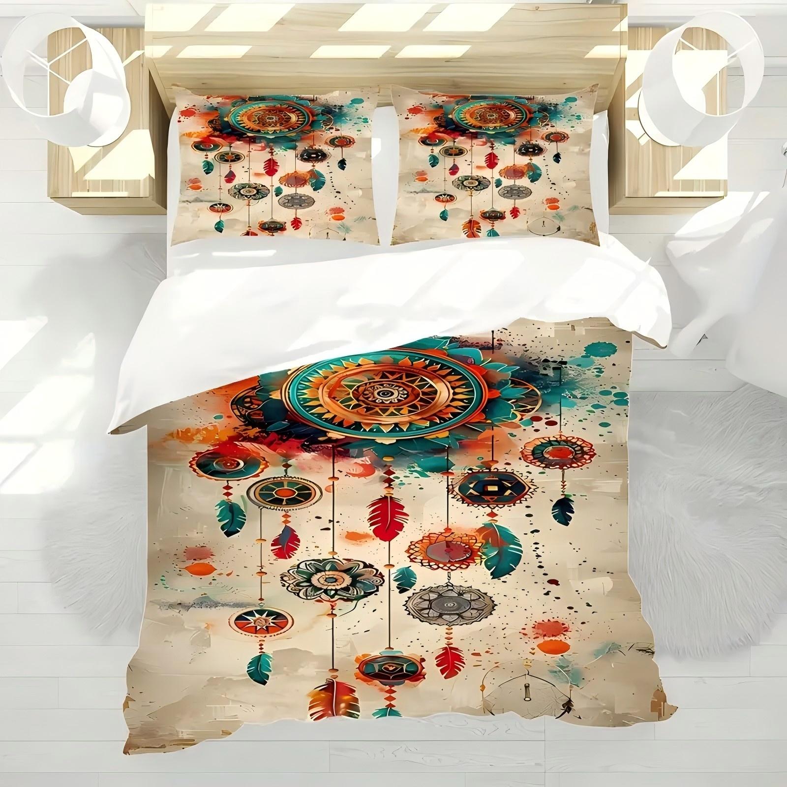 Feather Dream Catcher 3D Printed Quilt Cover Pillowcase Bohemian Style Color Art Bedding Set Soft Home Polyester Duvet Cover Set 135x200cm 2pcs
Feather Dream Catcher 3D Printed Quilt Cover Pillowcase Bohemian Style Color Art Bedding Set Soft Home Polyester Duvet Cover Set 135x200cm 2pcs