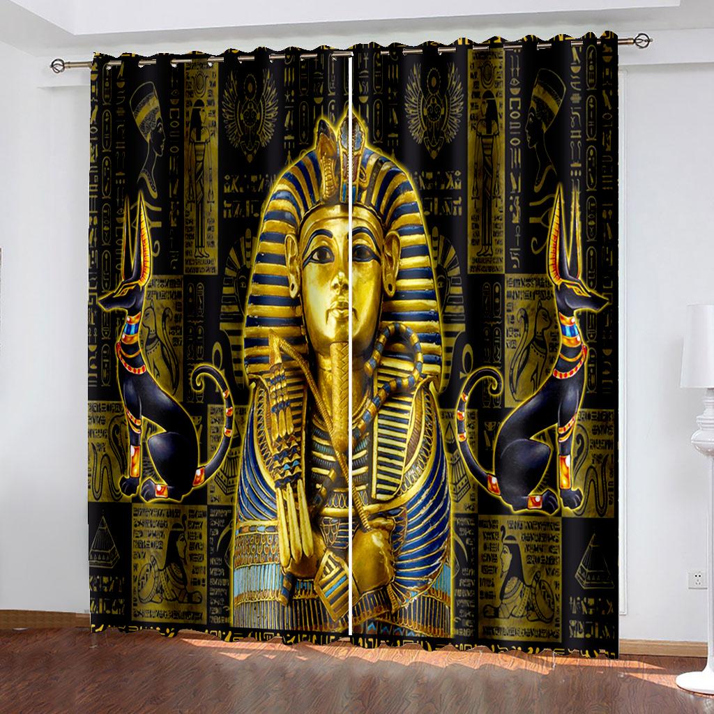 Egyptian Sacred Pattern Curtains Sunshade and Windproof Home Decoration Curtains Can Be Used for Living Room Bedroom W132cm x H160cm&Grommet
Egyptian Sacred Pattern Curtains Sunshade and Windproof Home Decoration Curtains Can Be Used for Living Room Bedroom W132cm x H160cm&Grommet