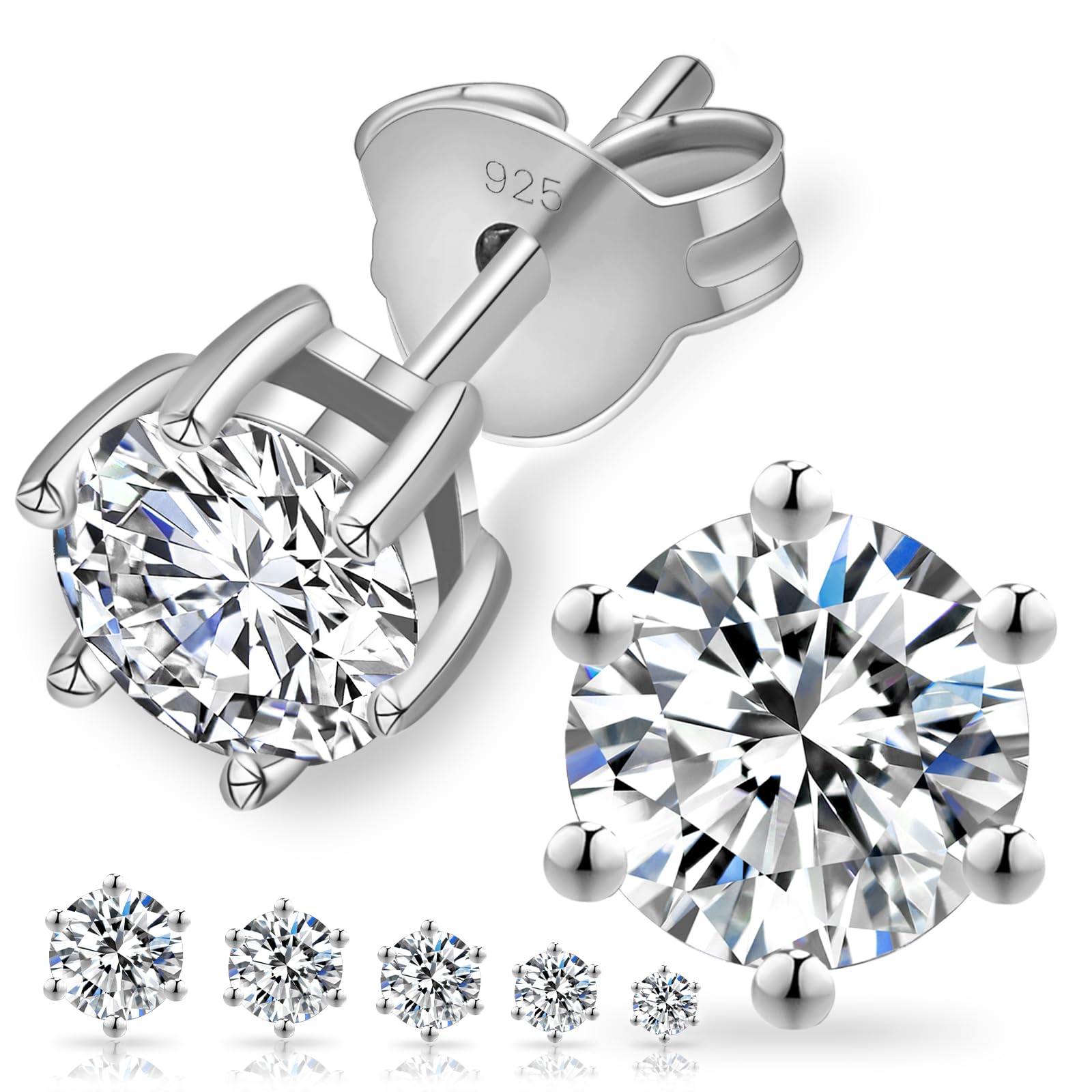 Муасаніт 925 6 Claw Stud карат у подарунковій коробці з алергією до блискучої упаковки та сертифікатом автентичності Сережки KRKC&CO, жіночі, срібні,
Муасаніт 925 6 Claw Stud карат у подарунковій коробці з алергією до блискучої упаковки та сертифікатом автентичності Сережки KRKC&CO, жіночі, срібні,