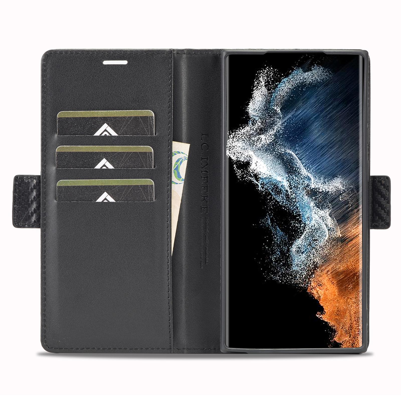 LC.IMEEKE for Samsung Galaxy S23 Ultra Carbon Fiber Texture Phone Wallet Case PU Leather Shockproof Stand Phone Cover Vertical Stripe
LC.IMEEKE for Samsung Galaxy S23 Ultra Carbon Fiber Texture Phone Wallet Case PU Leather Shockproof Stand Phone Cover Vertical Stripe