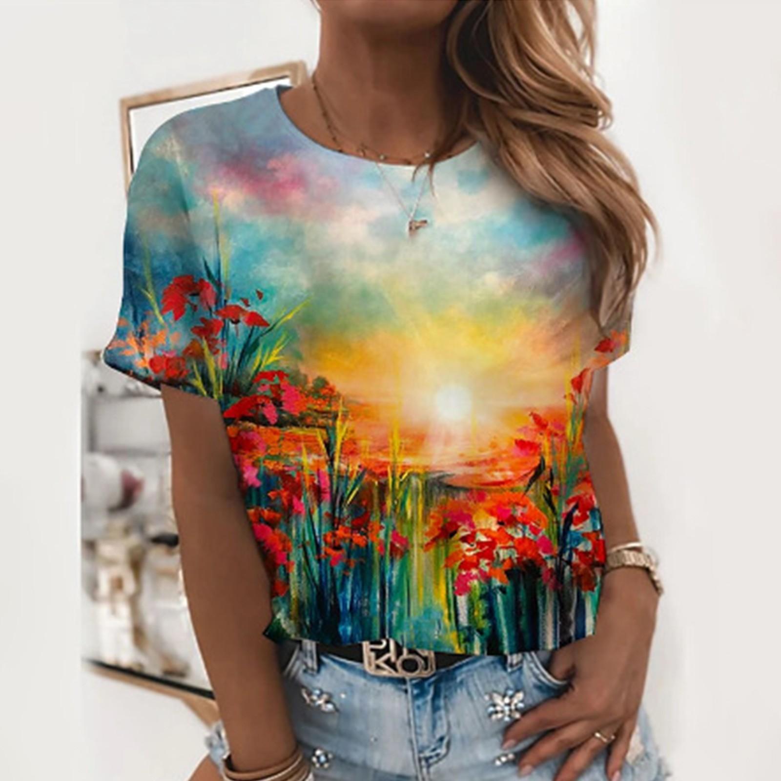Women s Fashion Casual Plus Size Scenic Flowers Printing Round Neck T-Shirt Tops XXL помаранчевий
Women s Fashion Casual Plus Size Scenic Flowers Printing Round Neck T-Shirt Tops XXL помаранчевий