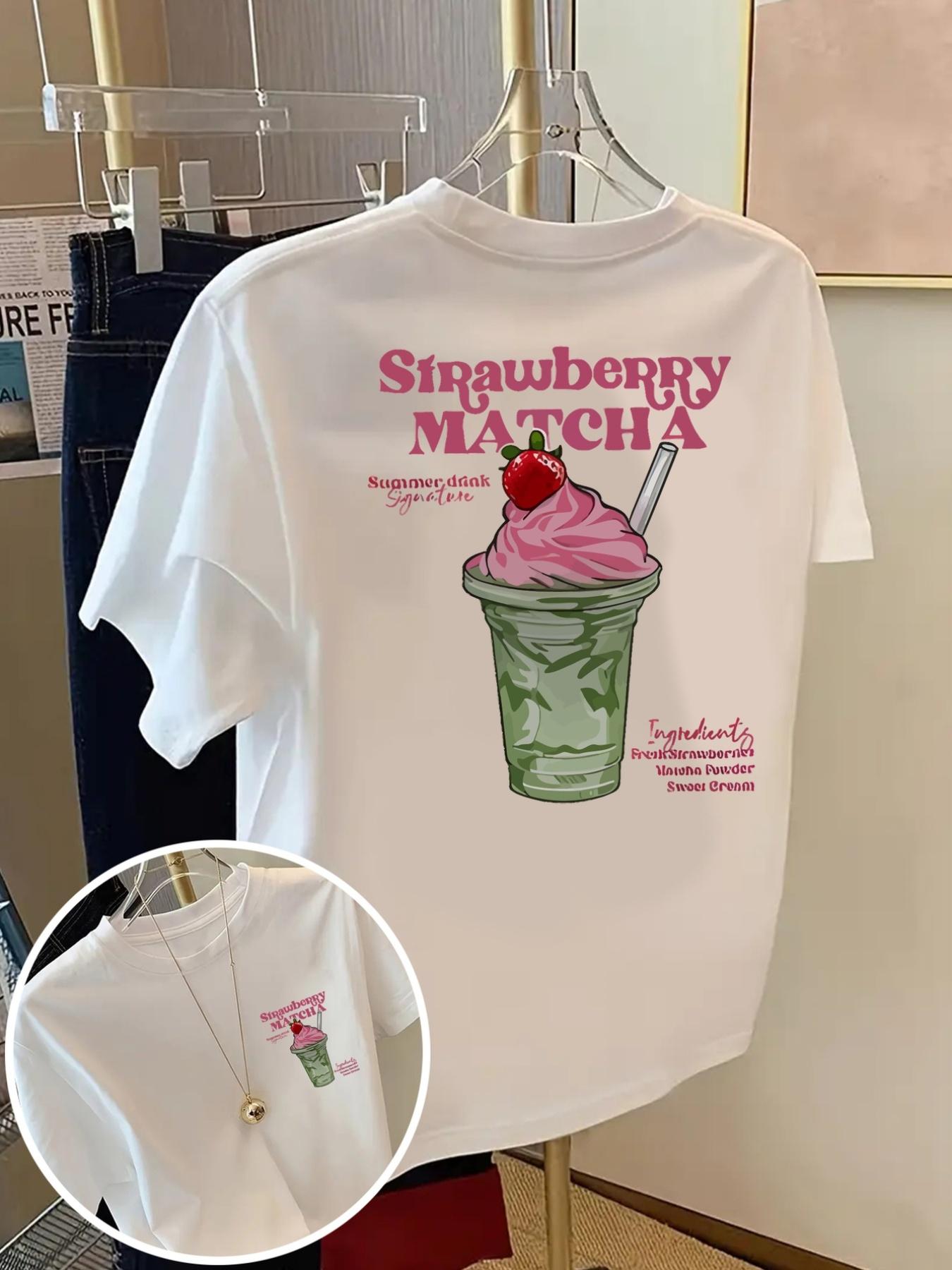 2026 Strawberry Matcha Prints Cotton TShirts Summer Womens ONeck T Shirts Basic Short Sleeve Tops Casual Womens Clothes 3XL
2026 Strawberry Matcha Prints Cotton TShirts Summer Womens ONeck T Shirts Basic Short Sleeve Tops Casual Womens Clothes 3XL