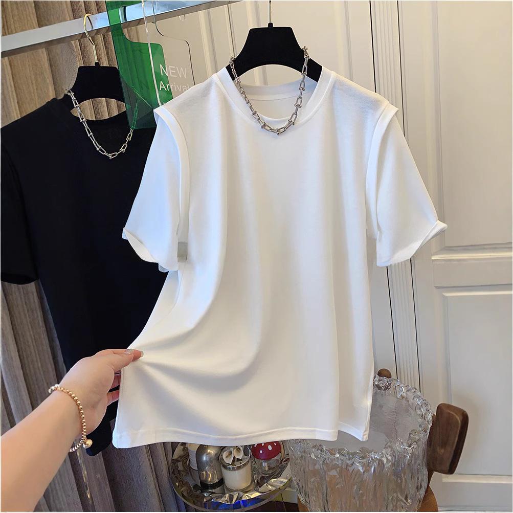 European Style Women s Cotton Faux Two-Piece Short Sleeve Top - Summer Loose Fit, Plus Size, Solid Color, Chic Design (2025) 4XL чёрный
European Style Women s Cotton Faux Two-Piece Short Sleeve Top - Summer Loose Fit, Plus Size, Solid Color, Chic Design (2025) 4XL чёрный