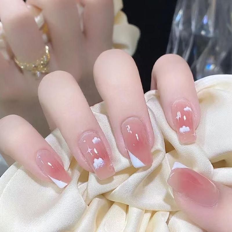 Blush Star Cloud Pink Translucent Press-On Nails - Medium Length French Style Nail Art Patches for Sweet Girls
Blush Star Cloud Pink Translucent Press-On Nails - Medium Length French Style Nail Art Patches for Sweet Girls