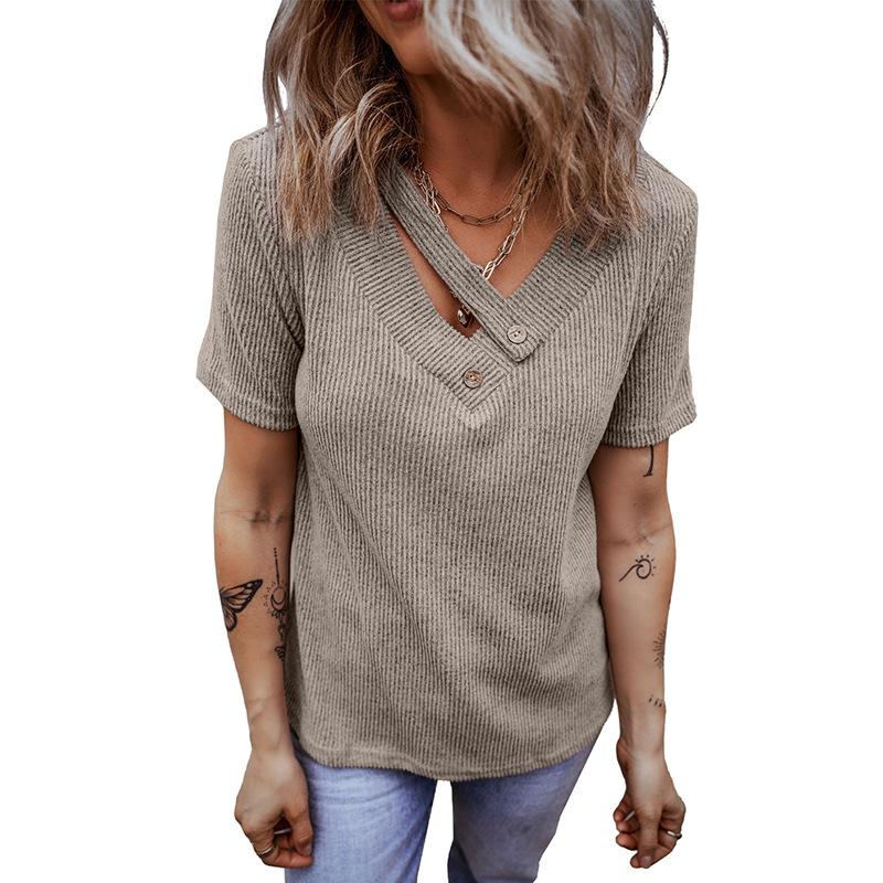 YYFS женские модные повседневные летние весенние однотонные блузки и рубашки с короткими рукавами и v-образным вырезом с принтом L
YYFS женские модные повседневные летние весенние однотонные блузки и рубашки с короткими рукавами и v-образным вырезом с принтом L