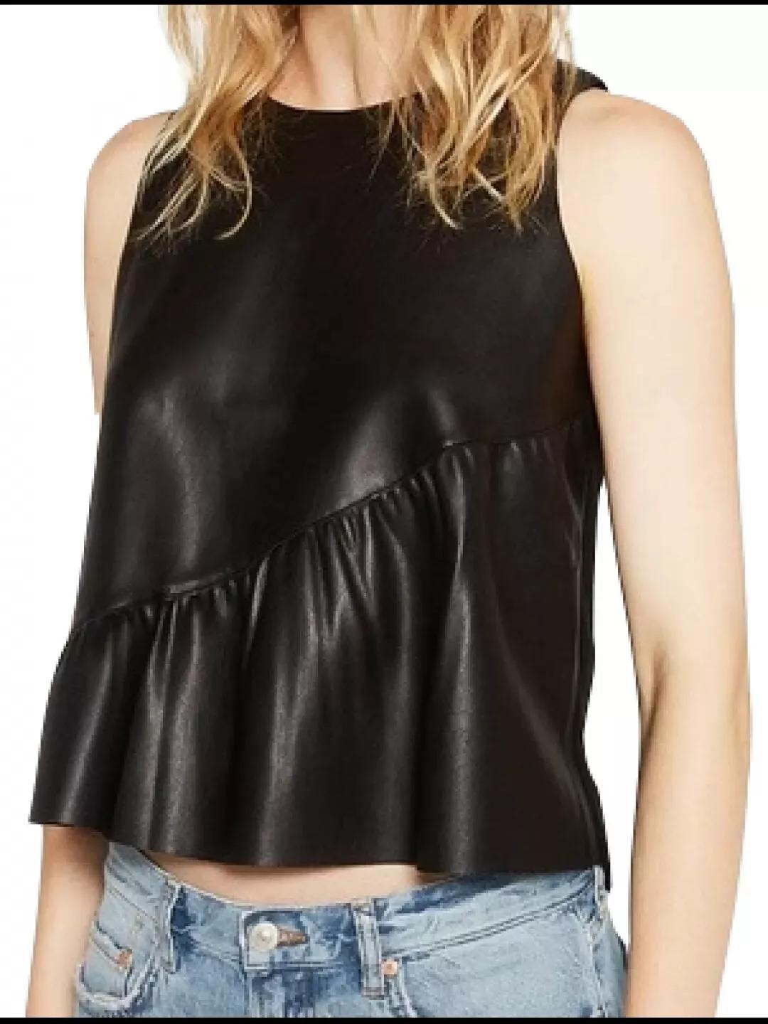 Stylish Casual Sleeveless Top Formal Black Party Genuine Lambskin Leather Women 3XL чорний
Stylish Casual Sleeveless Top Formal Black Party Genuine Lambskin Leather Women 3XL чорний