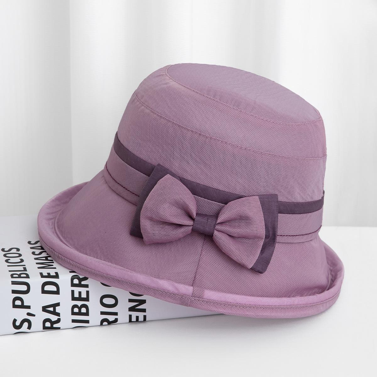 Шляпа женская среднего возраста пожилая летняя материнская тонкая шляпа от солнца дышащая шляпа-панама прохладная шляпа шляпа-ведро шляпа от солнца M(56-58cm)