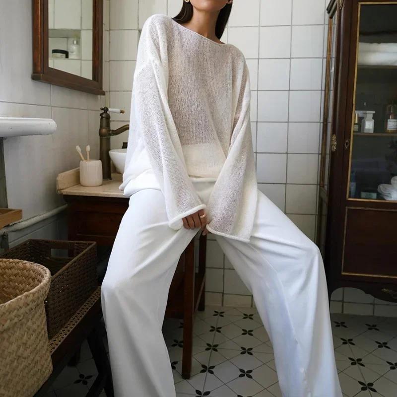 Elegant Sweater Women 2024 Summer Autumn Casual Fashion Loose Women Pullovers Chic Pink White Jumper Sueter Mujer S
Elegant Sweater Women 2024 Summer Autumn Casual Fashion Loose Women Pullovers Chic Pink White Jumper Sueter Mujer S