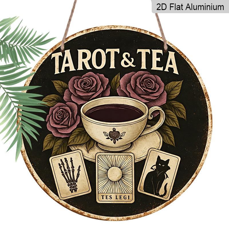 2D Flat, 1pc Round Vintage & Tea Metal Wall Art Sign - 7.87 Inch Aluminum Decor with Roses, Cups, and Symbols, Rustic Black Backgfor Home, Cafe, Bar 1pc
2D Flat, 1pc Round Vintage & Tea Metal Wall Art Sign - 7.87 Inch Aluminum Decor with Roses, Cups, and Symbols, Rustic Black Backgfor Home, Cafe, Bar 1pc