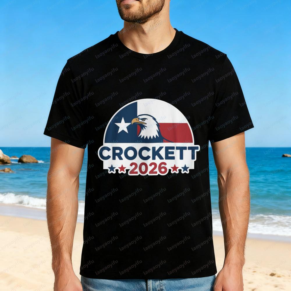 Crockett 2026 Eagle Flag Design Unisex Cotton T-Shirt Summer Beach Casual Wear Political Campaign Apparel Men Women Outfit top 5XL різнокольоровий
Crockett 2026 Eagle Flag Design Unisex Cotton T-Shirt Summer Beach Casual Wear Political Campaign Apparel Men Women Outfit top 5XL різнокольоровий