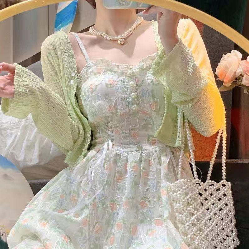 Plus Size Women s Camisole Dress & Sun Protection Cardigan Set S (suitable for 75-90 jin)
Plus Size Women s Camisole Dress & Sun Protection Cardigan Set S (suitable for 75-90 jin)