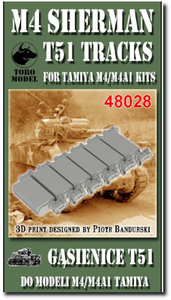 Toro Model T51 track for M4 Sherman Tamiya 3D printer plastic model parts TRM3D48028 1/48 (for M4/M4A1) (tank)
Toro Model T51 track for M4 Sherman Tamiya 3D printer plastic model parts TRM3D48028 1/48 (for M4/M4A1) (tank)