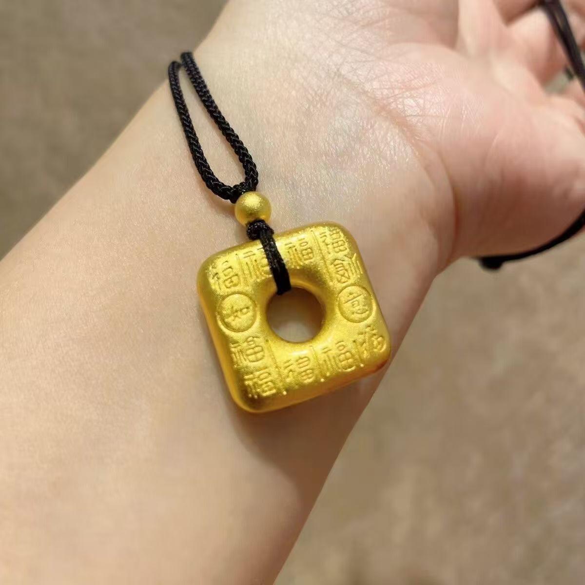 Gold Square Fu Character Safety Buckle Unisex Sweater Chain Necklace Pendant
Gold Square Fu Character Safety Buckle Unisex Sweater Chain Necklace Pendant