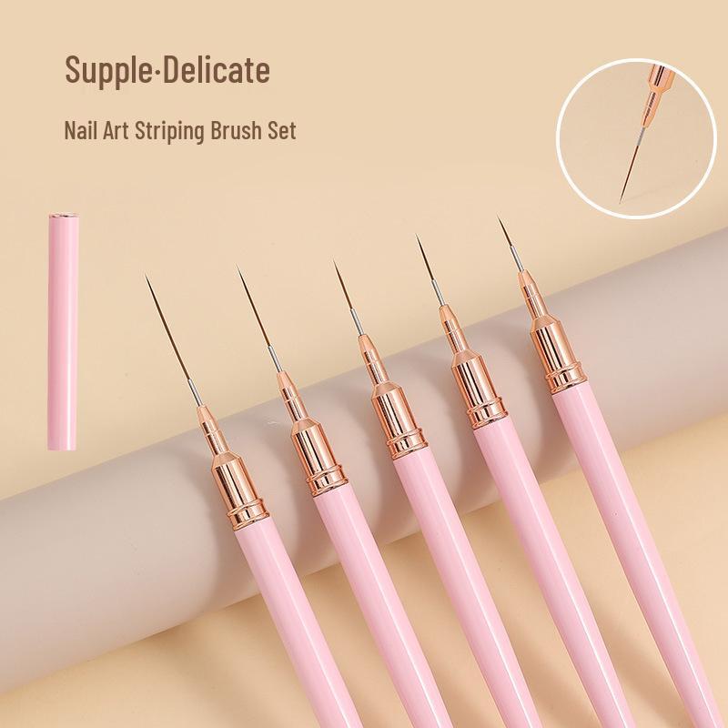 5-Piece Fine Line Nail Art Brush Set for Outlining, Painting Flowers, Line Drawing, and Color Mixing
5-Piece Fine Line Nail Art Brush Set for Outlining, Painting Flowers, Line Drawing, and Color Mixing