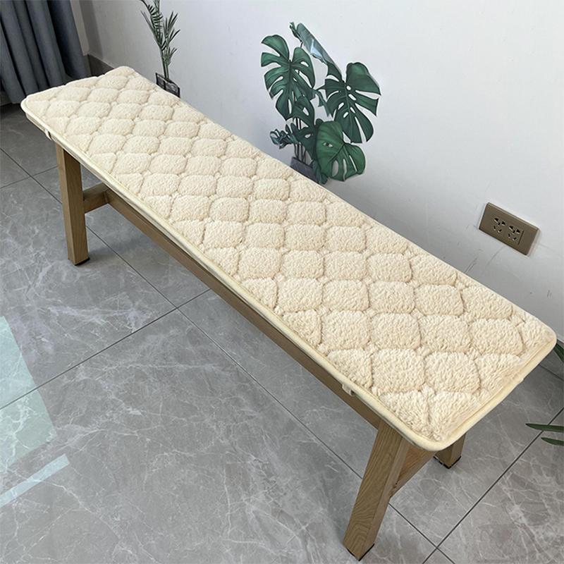 Зимняя толстая плюшевая длинная подушка для скамьи, мягкий плюшевый коврик для стула, подушка для сиденья дивана, длинная подушка для сиденья шезлонга 30x80cm