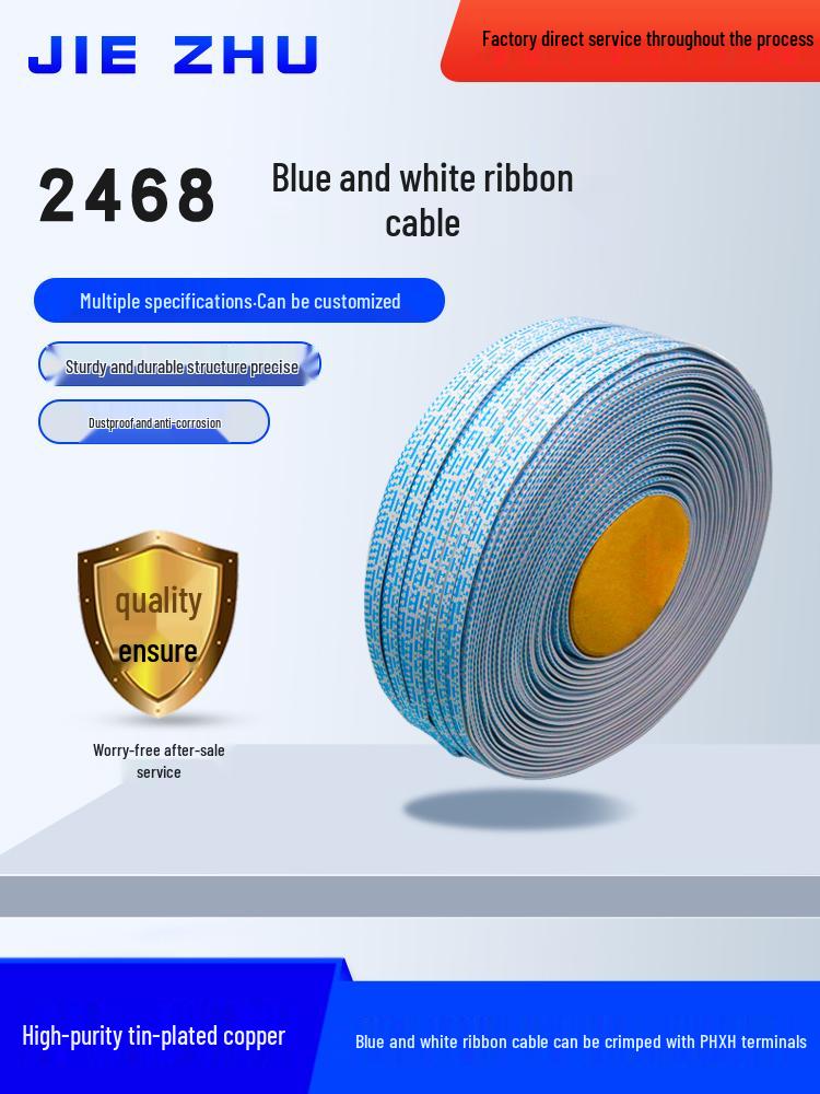24AWG Blue/White & Red/White Tinned Copper Ribbon Cable for Smart Cabinet Connections, 67891012P. 10 Pin (50 meters)
24AWG Blue/White & Red/White Tinned Copper Ribbon Cable for Smart Cabinet Connections, 67891012P. 10 Pin (50 meters)