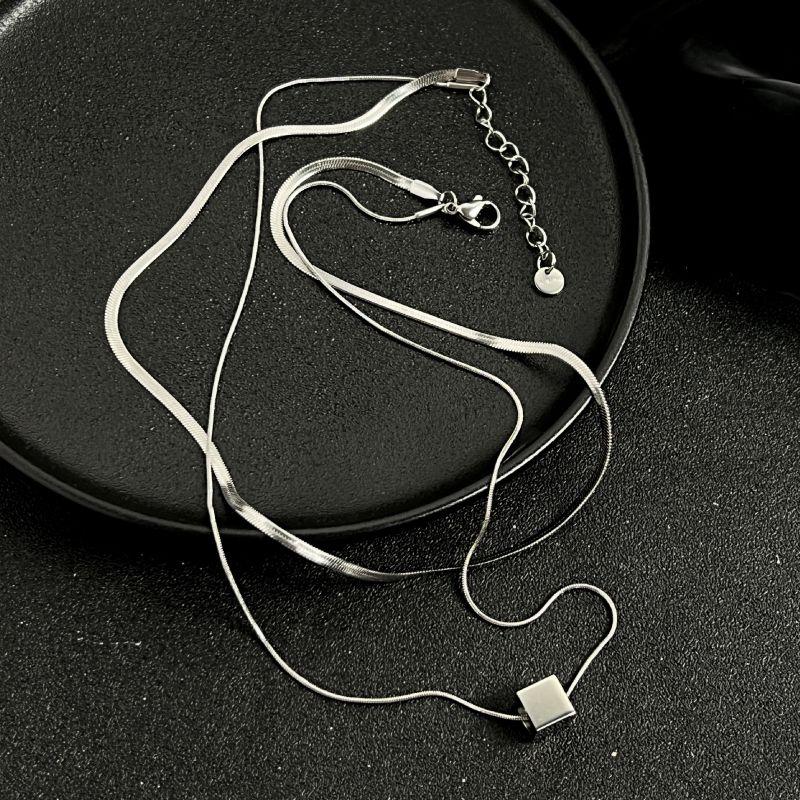 Кансай Двухслойное маленькое квадратное женское ожерелье-змейка из титановой стали Chain length 40cm + extended chain 5cm
Кансай Двухслойное маленькое квадратное женское ожерелье-змейка из титановой стали Chain length 40cm + extended chain 5cm