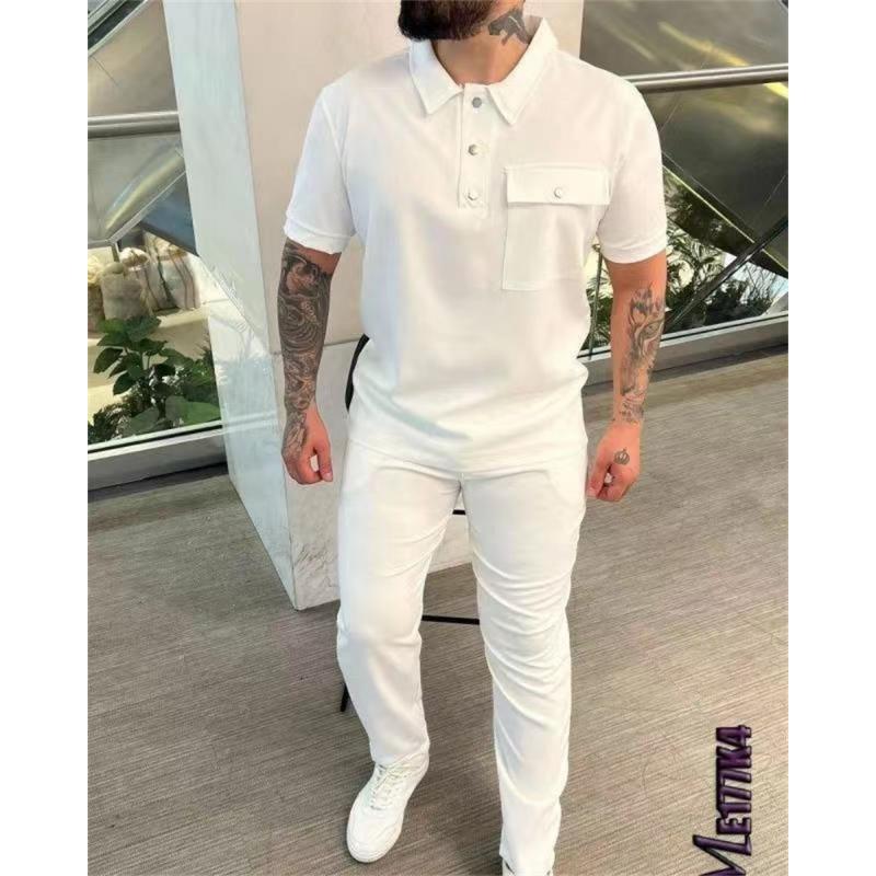 Mens Button Down Pocket Short Sleeve Polo Shirt & Pants 2 Piece Casual Set S белый
Mens Button Down Pocket Short Sleeve Polo Shirt & Pants 2 Piece Casual Set S белый