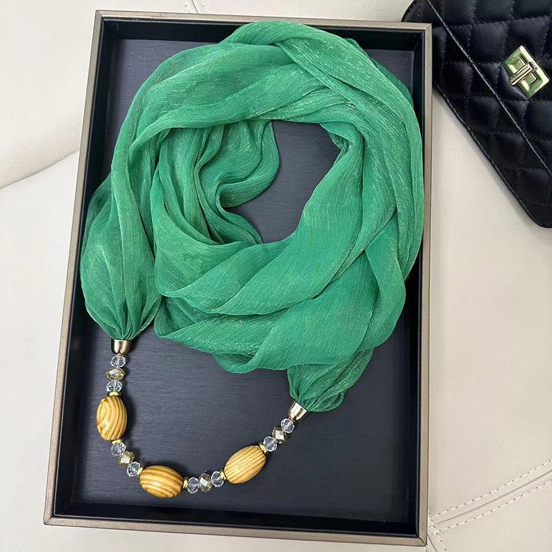 Корейская мода, высококачественный ретро-шелковый шарф с бисером - солнцезащитный аксессуар в этническом стиле зелёный
Корейская мода, высококачественный ретро-шелковый шарф с бисером - солнцезащитный аксессуар в этническом стиле зелёный