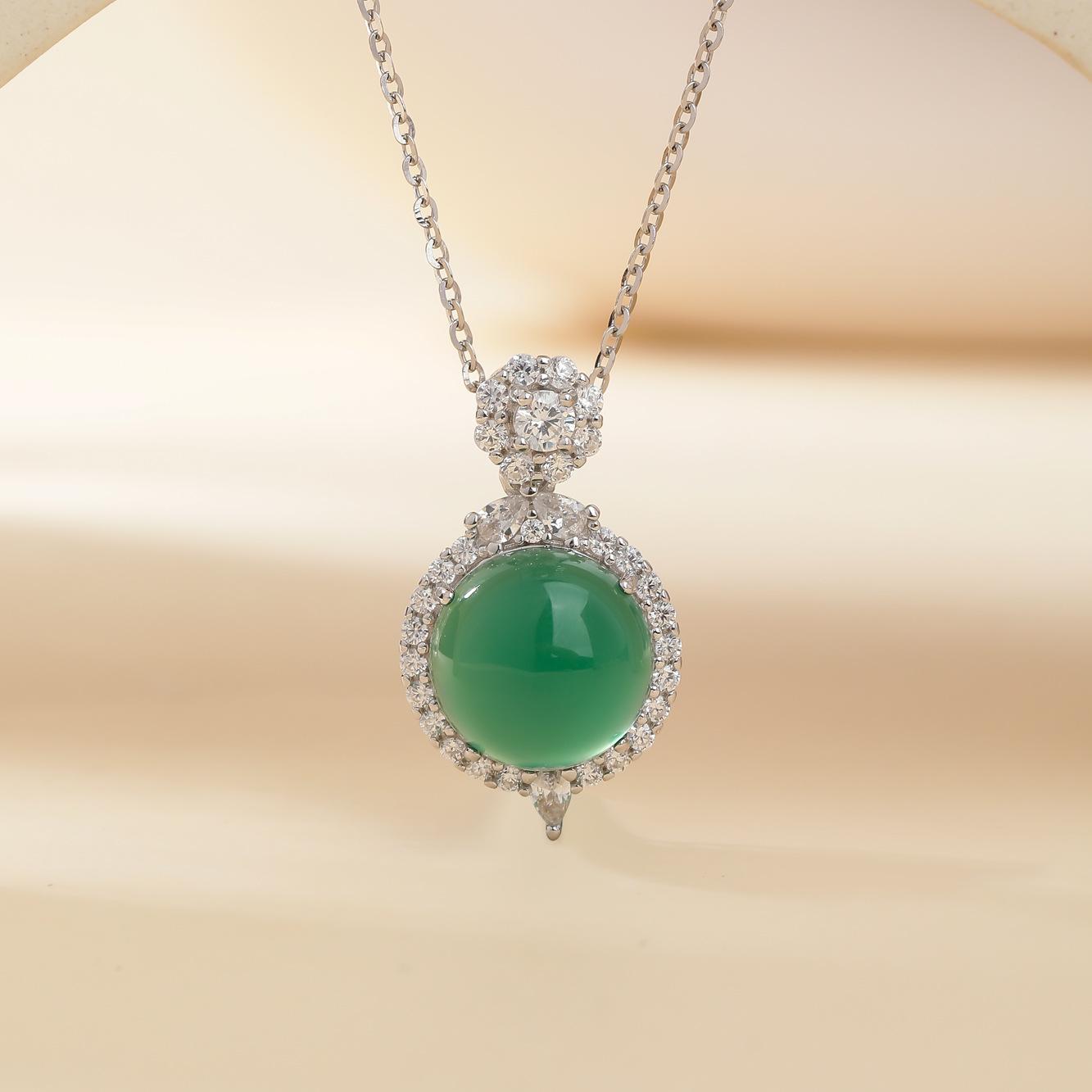 S925 sterling silver high-grade diamond inlaid with natural chalcedony egg surface necklace female new Chinese style versatile collarbone chain 925 silver
S925 sterling silver high-grade diamond inlaid with natural chalcedony egg surface necklace female new Chinese style versatile collarbone chain 925 silver